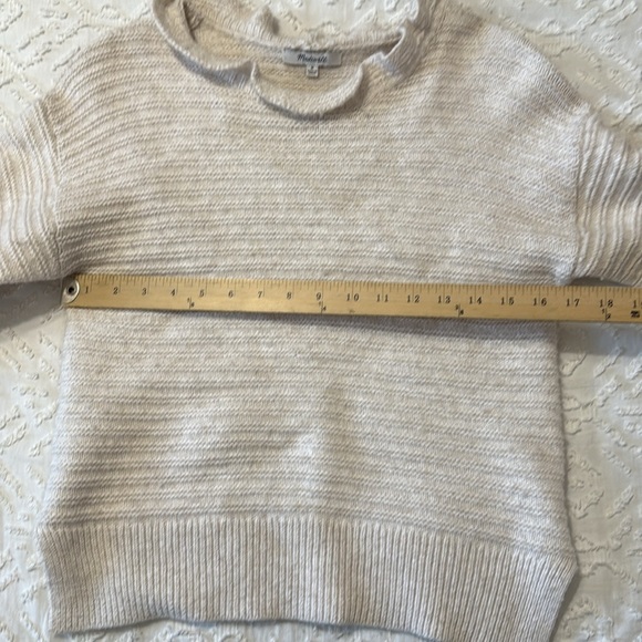 Madewell Women's Wool Blend Mock Ruffle Neck Sweater Top Size Medium - Picture 6 of 8